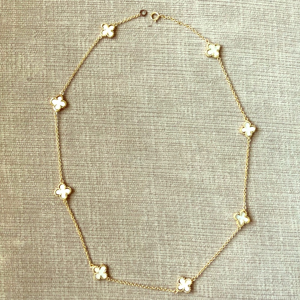 Gold and abalone necklace